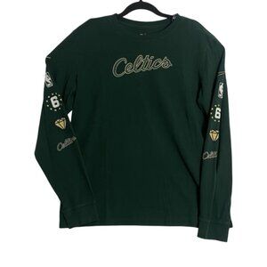 Nike NBA Boston Celtics Dark Green Long Sleeve Graphic Tee Shirt Mens Size Large